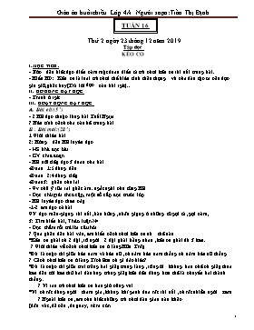 Giáo án buổi chiều Lớp 4 - Tuần 16 - Năm học 2019-2022 - Trần Thị Định