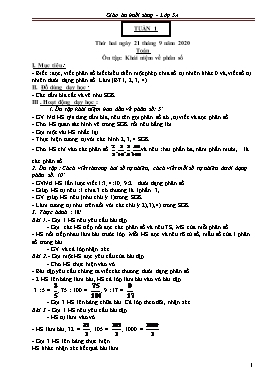 Giáo án buổi sáng Lớp 5 - Tuần 1 - Năm học 2020-2021