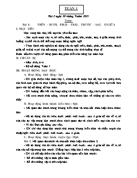 Giáo án điện tử Lớp 1 - Tuần 1 - Năm học 2021-2022 - Nguyễn Thị Dung