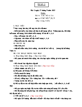 Giáo án điện tử Lớp 1 - Tuần 2 - Năm học 2021-2022 - Nguyễn Thị Dung