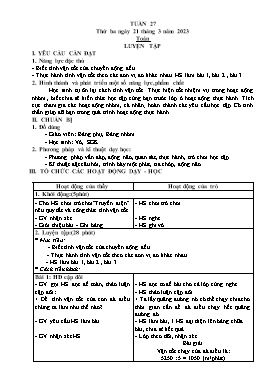 Giáo án điện tử Lớp 1 - Tuần 27 - Năm học 2022-2023 - Nguyễn Thị Hồng Minh