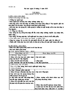 Giáo án điện tử Lớp 3 - Tuần 11 - Năm học 2021-2022 - Đào Thị Hiền