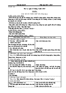 Giáo án điện tử Lớp 3 - Tuần 23 - Năm học 2021-2022 - Đào Thị Hiền