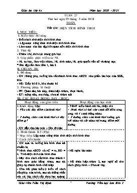Giáo án điện tử Lớp 4 - Tuần 27 - Năm học 2020-2021 - Trần Thị Định