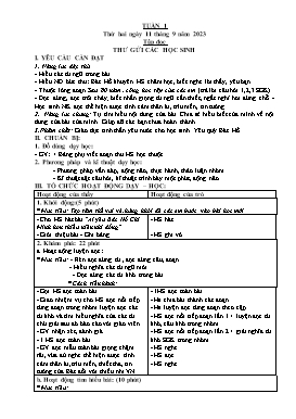 Giáo án điện tử Lớp 5 - Tuần 1 - Năm học 2023-2024 - Lê Huy Chinh