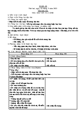 Giáo án điện tử Lớp 5 - Tuần 35 - Năm học 2022-2023 - Lê Huy Chinh