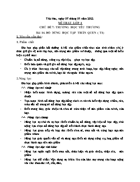 Giáo án Mĩ thuật Lớp 1, 2, 3 - Tuần 23 - Năm học 2021-2022 - Nguyễn Song Hào