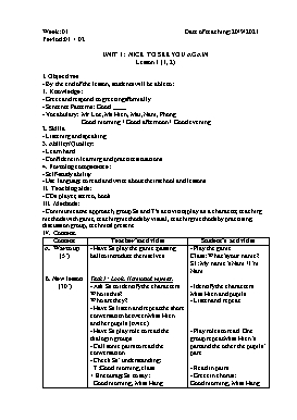 Giáo án Tiếng Anh Lớp 4 - Tuần 1 - Năm học 2021-2022 - Nguyễn Thị Linh