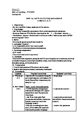 Giáo án Tiếng Anh Lớp 4 - Tuần 27 - Năm học 2022-2023 - Nguyễn Thị Linh