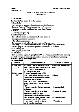 Giáo án Tiếng Anh Lớp 5 - Tuần 1 - Năm học 2021-2022 - Nguyễn Thị Linh