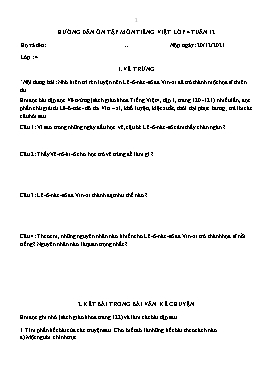 Hướng dẫn ôn tập môn Tiếng Việt Lớp 4 - Tuần 12