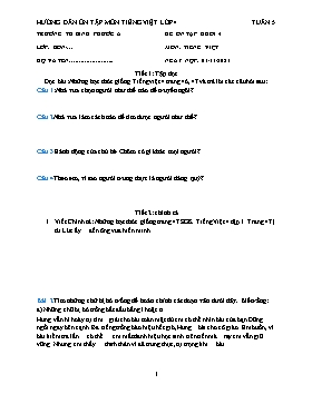 Hướng dẫn ôn tập môn Tiếng Việt Lớp 4 - Tuần 5 - Năm học 2021-2022 - Trường Tiểu học Bình Phước A