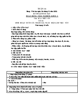 Kế hoạch bài dạy Âm nhạc Khối 1, 2 ,3 - Tuần 16 - Năm học 2022-2023 - Nguyễn Thị Thu Hương