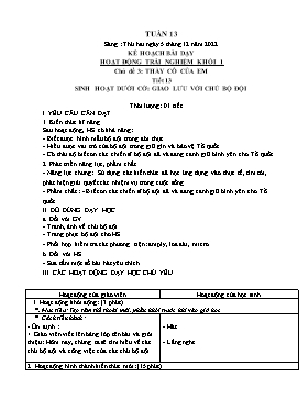 Kế hoạch bài dạy Âm nhạc Lớp 1, 2, 3 - Tuần 13 - Năm học 2022-2023 - Nguyễn Thị Thu Hương