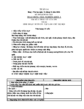 Kế hoạch bài dạy Âm nhạc Lớp 1, 2, 3 - Tuần 14 - Năm học 2022-2023 - Nguyễn Thị Thu Hương