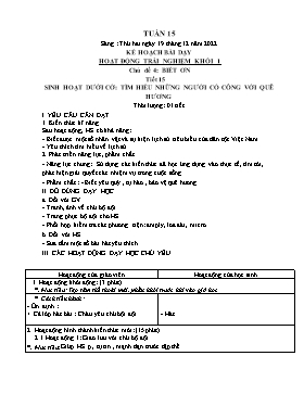 Kế hoạch bài dạy Âm nhạc Lớp 1, 2, 3 - Tuần 15 - Năm học 2022-2023 - Nguyễn Thị Thu Hương