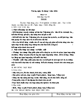 Kế hoạch bài dạy Âm nhạc Lớp 1, 2, 3 - Tuần 19 - Năm học 2021-2022 - Nguyễn Thị Thu Hương