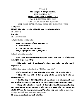Kế hoạch bài dạy Âm nhạc Lớp 1, 2, 3 - Tuần 2 - Năm học 2022-2023 - Nguyễn Thị Thu Hương