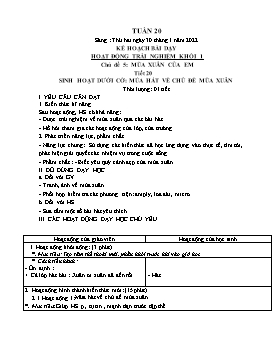 Kế hoạch bài dạy Âm nhạc Lớp 1, 2, 3 - Tuần 20 - Năm học 2022-2023 - Nguyễn Thị Thu Hương