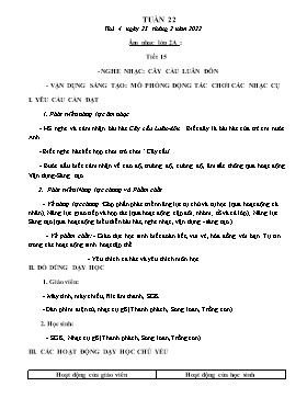 Kế hoạch bài dạy Âm nhạc Lớp 1, 2, 3 - Tuần 22 - Năm học 2021-2022 - Nguyễn Thị Thu Hương