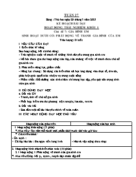 Kế hoạch bài dạy Âm nhạc Lớp 1, 2, 3 - Tuần 27 - Năm học 2022-2023 - Nguyễn Thị Thu Hương