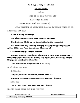 Kế hoạch bài dạy Âm nhạc Lớp 1, 2, 3 - Tuần 28 - Năm học 2021-2022 - Nguyễn Thị Thu Hương