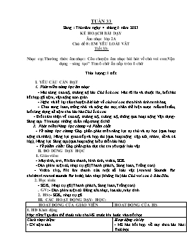 Kế hoạch bài dạy Âm nhạc Lớp 1, 2, 3 - Tuần 33 - Năm học 2022-2023 - Nguyễn Thị Thu Hương