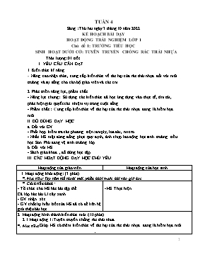 Kế hoạch bài dạy Âm nhạc Lớp 1, 2, 3 - Tuần 4 - Năm học 2022-2023 - Nguyễn Thị Thu Hương