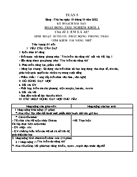 Kế hoạch bài dạy Âm nhạc Lớp 1, 2, 3 - Tuần 5 - Năm học 2022-2023 - Nguyễn Thị Thu Hương