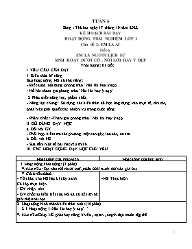 Kế hoạch bài dạy Âm nhạc Lớp 1, 2, 3 - Tuần 6 - Năm học 2022-2023 - Nguyễn Thị Thu Hương