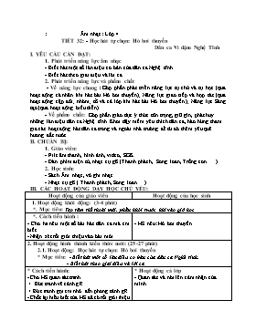 Kế hoạch bài dạy Âm nhạc Lớp 4 - Tuần 32, Tiết 32: Học hát tự chọn: Hò bơi thuyền (Dân ca Ví dặm Nghệ Tĩnh) - Năm học 2022-2023 - Nguyễn Anh Vũ