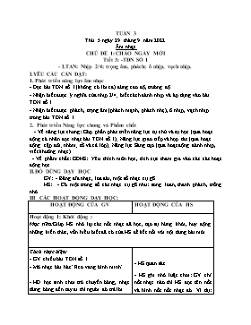 Kế hoạch bài dạy Âm nhạc Lớp 5 - Chủ đề 1: Chào ngày mới - Tuần 3, Tiết 3: TĐN số 1 - Năm học 2022-2023 - Nguyễn Anh Vũ