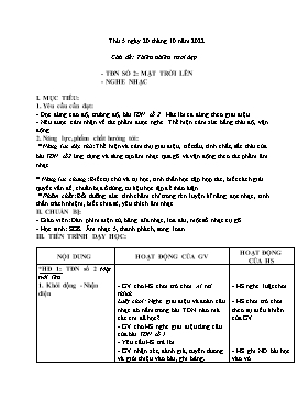 Kế hoạch bài dạy Âm nhạc Lớp 5 - Chủ đề: Thiên nhiên tươi đẹp - Tuần 6, Tiết 6: TĐN số 2: Mặt trời lên; Nghe nhạc - Năm học 2022-2023 - Nguyễn Anh Vũ