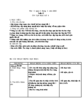 Kế hoạch bài dạy Âm nhạc Lớp 5 - Tuần 17, Ôn tập học kỳ 1 - Năm học 2022-2023 - Nguyễn Anh Vũ