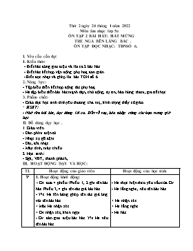 Kế hoạch bài dạy Âm nhạc Lớp 5 - Tuần 20 - Năm học 2021-2022 - Nguyễn Anh Vũ