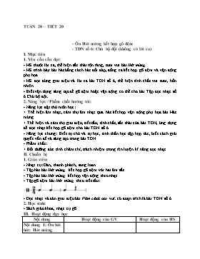Kế hoạch bài dạy Âm nhạc Lớp 5 - Tuần 20, Tiết 20: Ôn Hát mừng kết hợp gõ đệm; TĐN số 6: Chú bộ đội (không có lời ca) - Năm học 2022-2023 - Nguyễn Anh Vũ