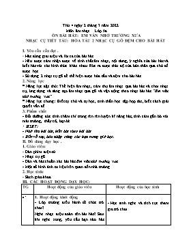 Kế hoạch bài dạy Âm nhạc Lớp 5 - Tuần 23 - Năm học 2021-2022 - Nguyễn Anh Vũ