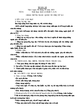 Kế hoạch bài dạy cấp Tiểu học - Tuần 25 - Năm học 2022-2023 - Nguyễn Thị Minh Ngọc