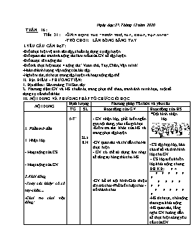 Kế hoạch bài dạy Giáo dục thể chất Lớp 1 - Tuần 16 - Năm học 2022-2023 - Nguyễn Anh Vũ