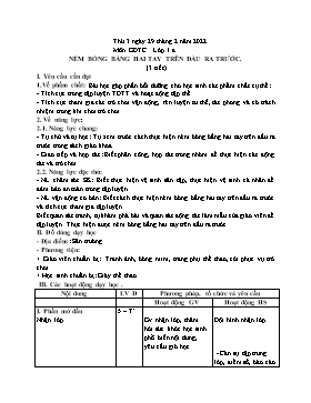 Kế hoạch bài dạy Giáo dục thể chất Lớp 1 - Tuần 23A - Năm học 2021-2022 - Nguyễn Anh Vũ