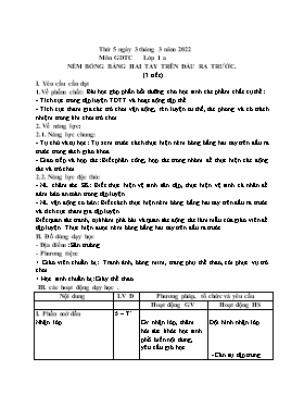 Kế hoạch bài dạy Giáo dục thể chất Lớp 1 - Tuần 23B - Năm học 2021-2022 - Nguyễn Anh Vũ