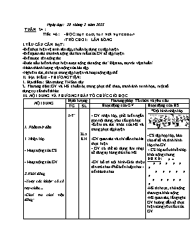 Kế hoạch bài dạy Giáo dục thể chất Lớp 1 - Tuần 24 - Năm học 2022-2023 - Nguyễn Anh Vũ