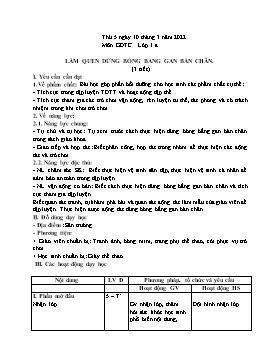 Kế hoạch bài dạy Giáo dục thể chất Lớp 1 - Tuần 24B - Năm học 2021-2022 - Nguyễn Anh Vũ
