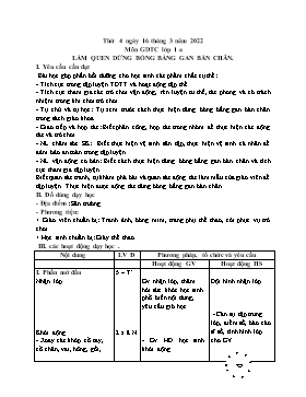 Kế hoạch bài dạy Giáo dục thể chất Lớp 1 - Tuần 25 - Năm học 2021-2022 - Nguyễn Anh Vũ