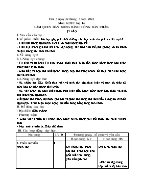 Kế hoạch bài dạy Giáo dục thể chất Lớp 1 - Tuần 26A - Năm học 2021-2022 - Nguyễn Anh Vũ