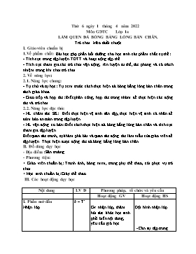 Kế hoạch bài dạy Giáo dục thể chất Lớp 1 - Tuần 27 - Năm học 2021-2022 - Nguyễn Anh Vũ
