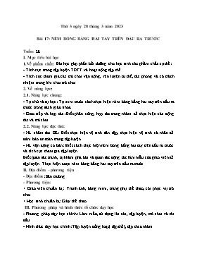 Kế hoạch bài dạy Giáo dục thể chất Lớp 1 - Tuần 28 - Năm học 2022-2023 - Nguyễn Anh Vũ