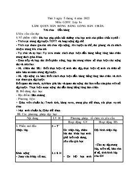 Kế hoạch bài dạy Giáo dục thể chất Lớp 1 - Tuần 28A - Năm học 2021-2022 - Nguyễn Anh Vũ