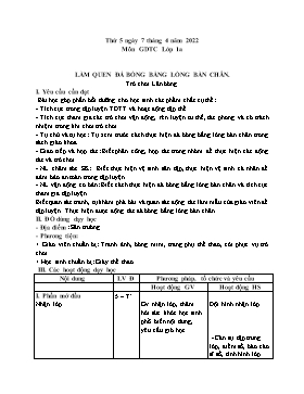 Kế hoạch bài dạy Giáo dục thể chất Lớp 1 - Tuần 28B - Năm học 2021-2022 - Nguyễn Anh Vũ