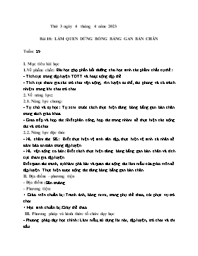 Kế hoạch bài dạy Giáo dục thể chất Lớp 1 - Tuần 29 - Năm học 2022-2023 - Nguyễn Anh Vũ